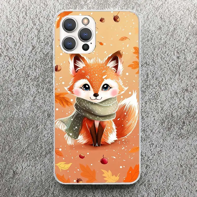 Фото Чехол для телефона Animal Fox для iPhone 13 12 Mini 11 Pro Max XS XR X Max 7 Plus 8 SE 6 6S 5 5S Мягкий силиконовый чехол с принтом №5