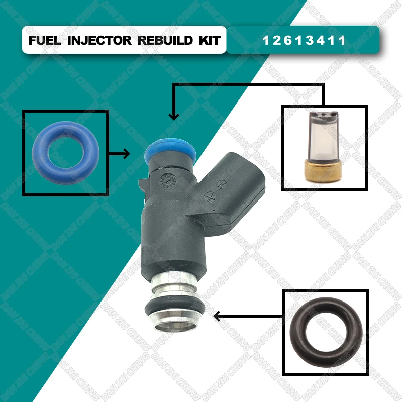 

Fuel Injector Service Repair Kit Filters Orings Seals Grommets for GMC Chevrolet 4.8L 5.3L 12613411 28102455 28263842