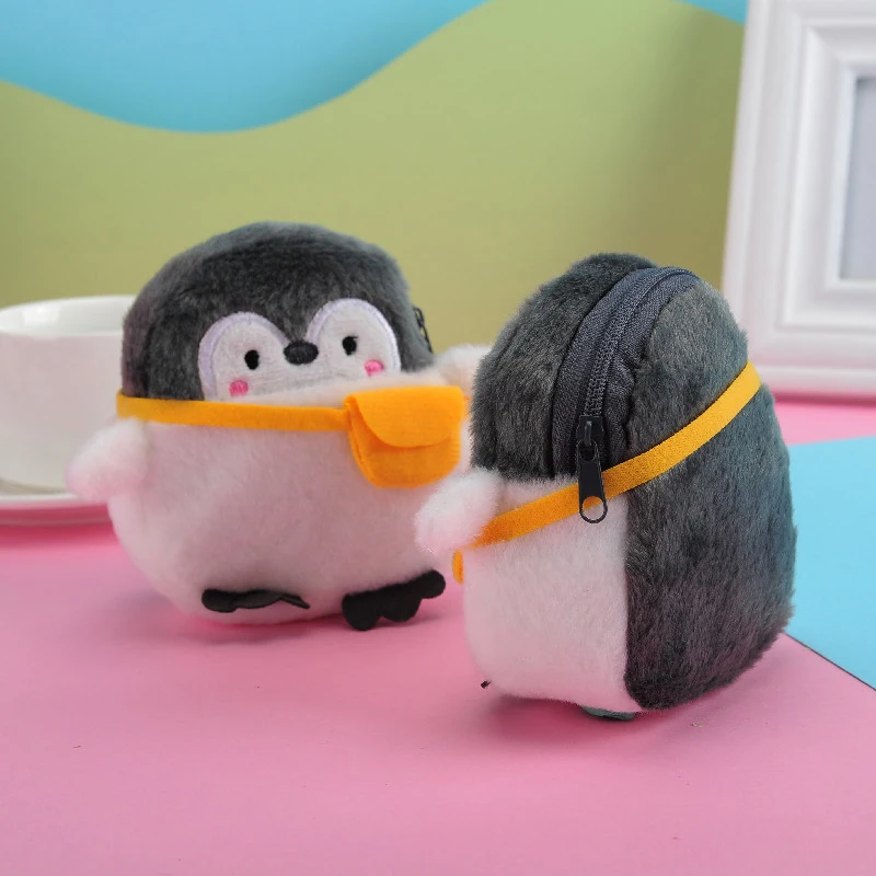 

2023 Cute Penguin Plush Mini Wallet Soft Positive Energy Penguin Plush Coin Purse Girls Lovers Valentine Gifts