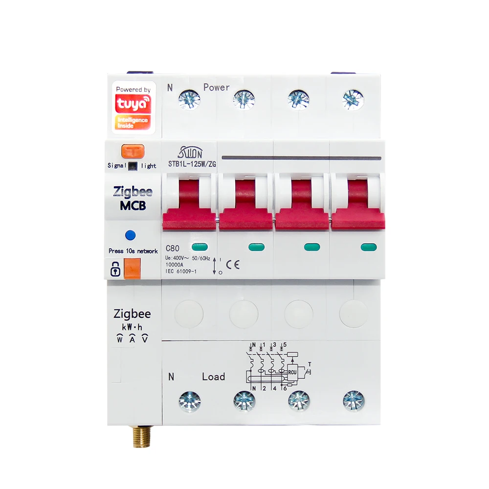 Автоматический выключатель Tuya Zigbee умный на Din-рейке 4P 80 а с управлением через