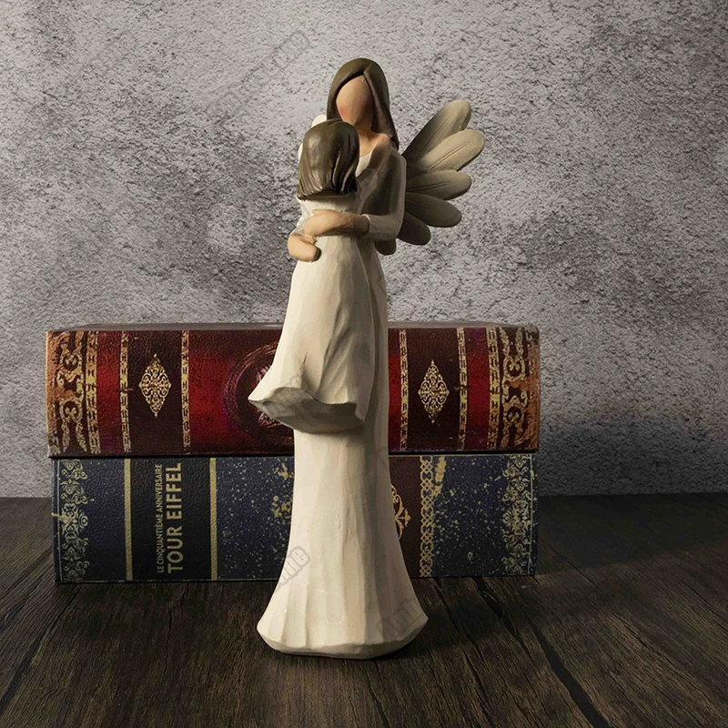 

Sculpture Artistic of Angel Living Room Decoration Accessories Mother's Day Gift Parents and Children Desk Miniature Figurines