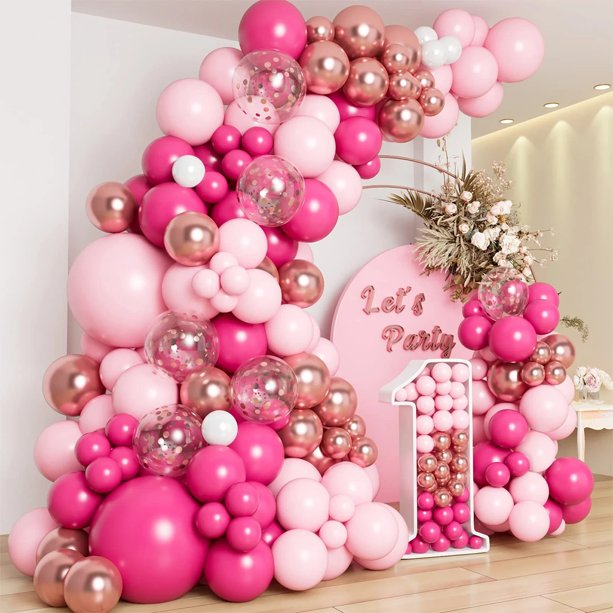 

Гирлянда с розовыми золотыми воздушными шарами, украшение для вечеринки в честь Дня Рождения, детский Свадебный шар на день рождения, латексный декор для детского праздника
