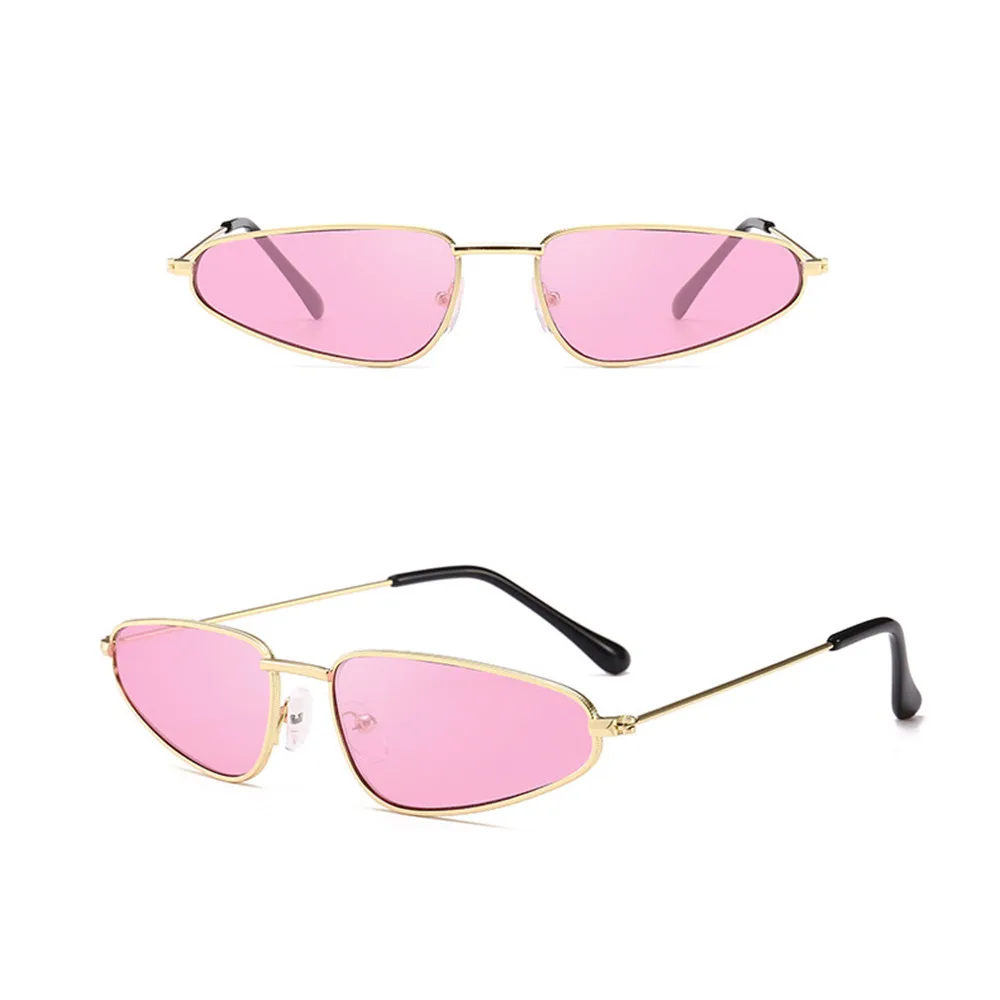 

FOENIXSONG Fashion Sunglasses Women Cat Eye Metal Frame UV400 Designer Glasses Cute Narrow Small Triangle Eyewear 2023 Sunglass