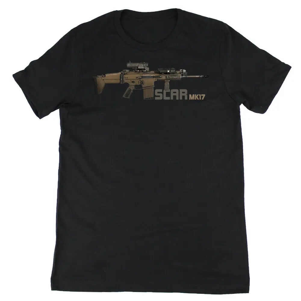 

SCAR MK 17 Battle Rifle Graphic T-Shirt Premium Short Sleeve Tee Men's 100% Cotton Casual T-shirts Loose Top Size S-3XL