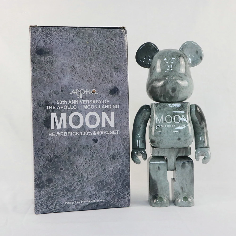 

Bearbrick MOON Building Block Bear 400% 28cm Mars Nebula Moon Earth Surface Tide Play Doll Decoration Desktop Decoration