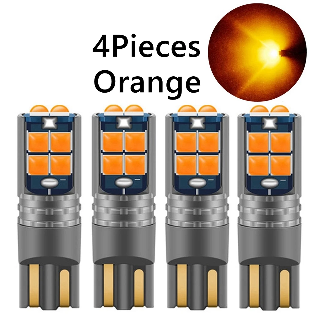 

2/4 шт. T10 LED W5W светодиодные лампы супер яркий автомобильный салон купольная лампа для чтения WY5W автомобильная лампочка для поворота парковочный свет белый красный кристалл синий оранжевый 12 В