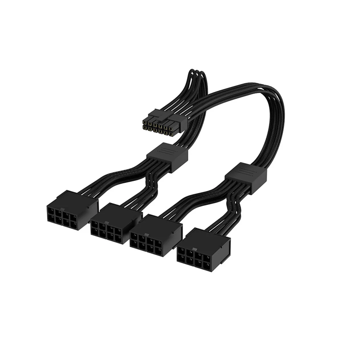 

RTX 4090 4080 4070TI 16Pin(12+4) To 4X8Pin PCI-E 5.0 Sleeved Extension Cable,12Pin To 4X8Pin Compatible 4090 4080 4070TI