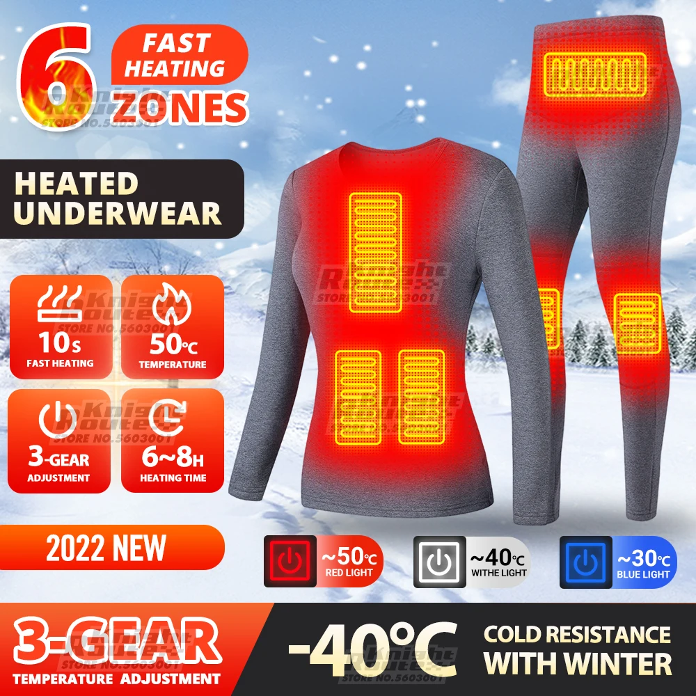 

Мужская теплая куртка с подогревом на 6 мест, теплое нижнее белье, лыжный костюм с USB, жилет с подогревом, теплые флисовые кальсоны, серая теплая одежда, Зимняя мода