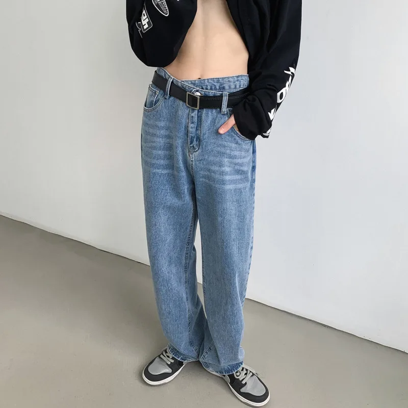 

Blue/Black Baggy Jeans Men Fashion Casual Oversized Wide Leg Jeans Mens Streetwear Hip Hop Loose Straight Denim Trousers Men