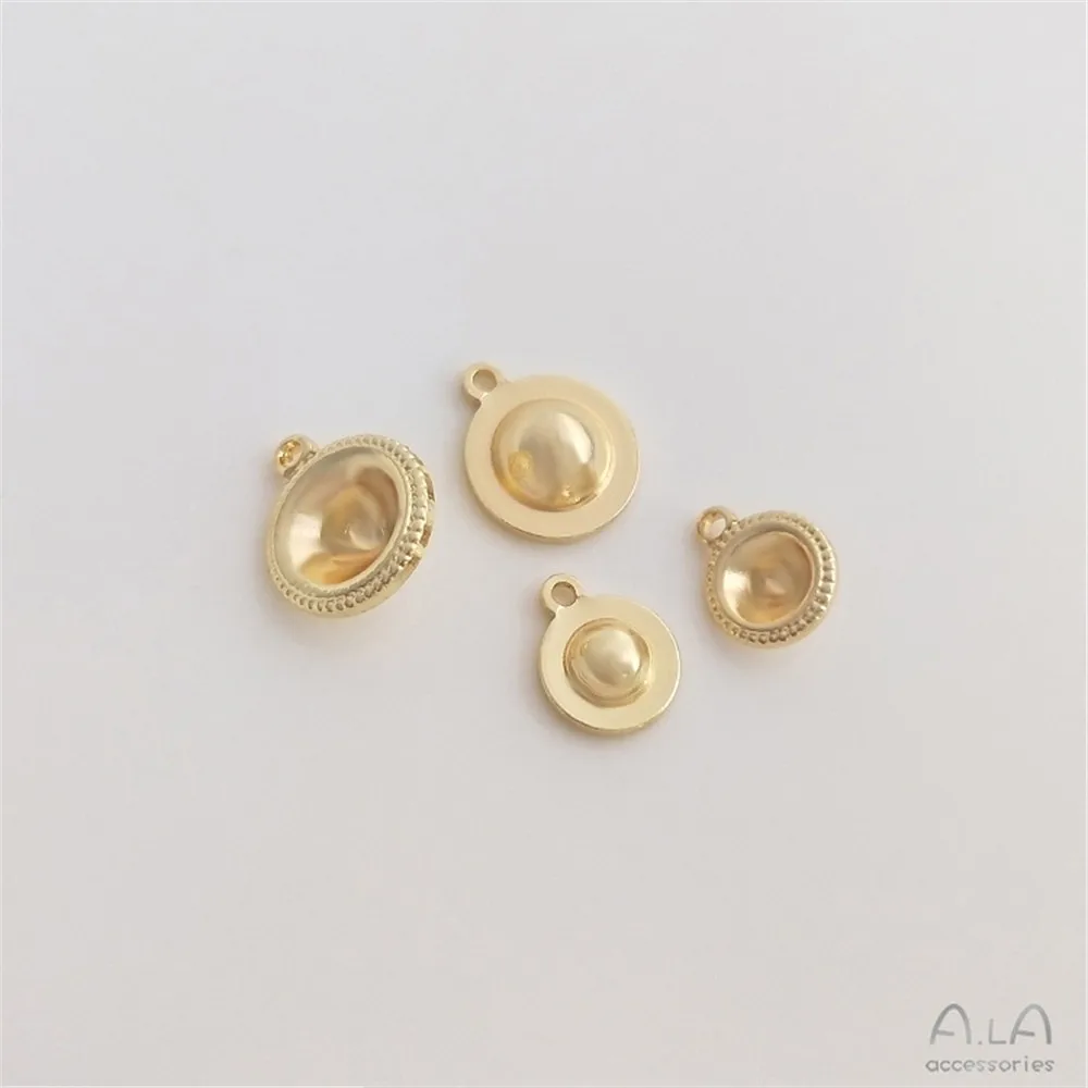 

14K gold clad round lace bead cap pendant diy sticky pearl drill cup bead holder accessories bracelet earrings charm