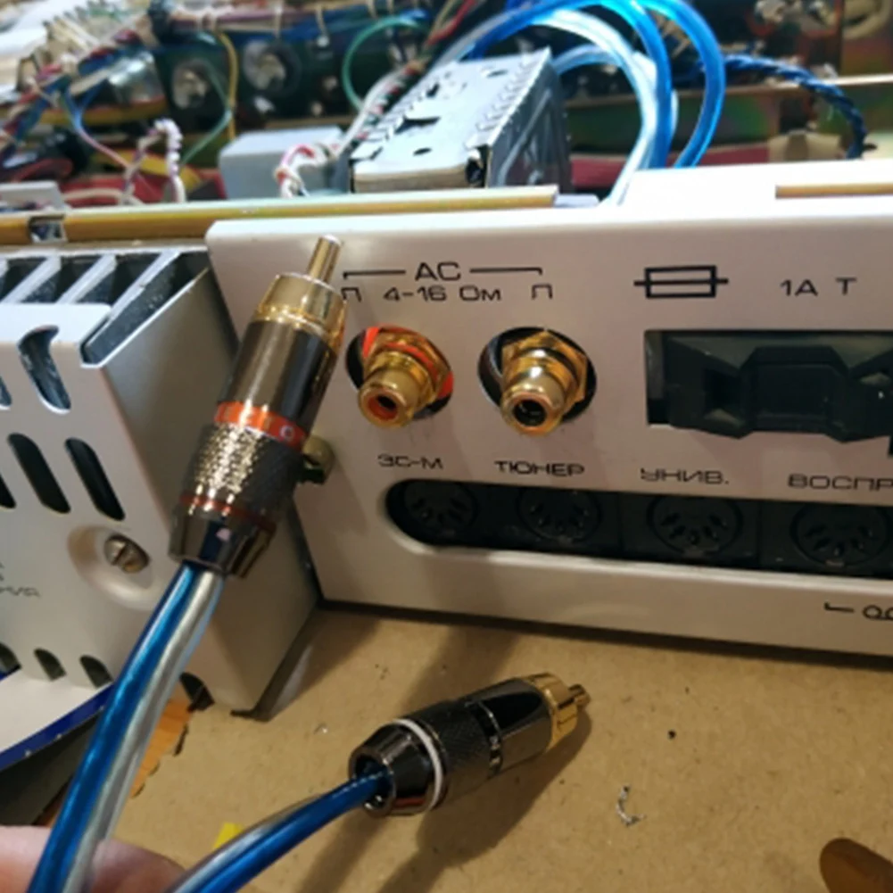 10 шт./партия разъём RCA с позолоченным штекером