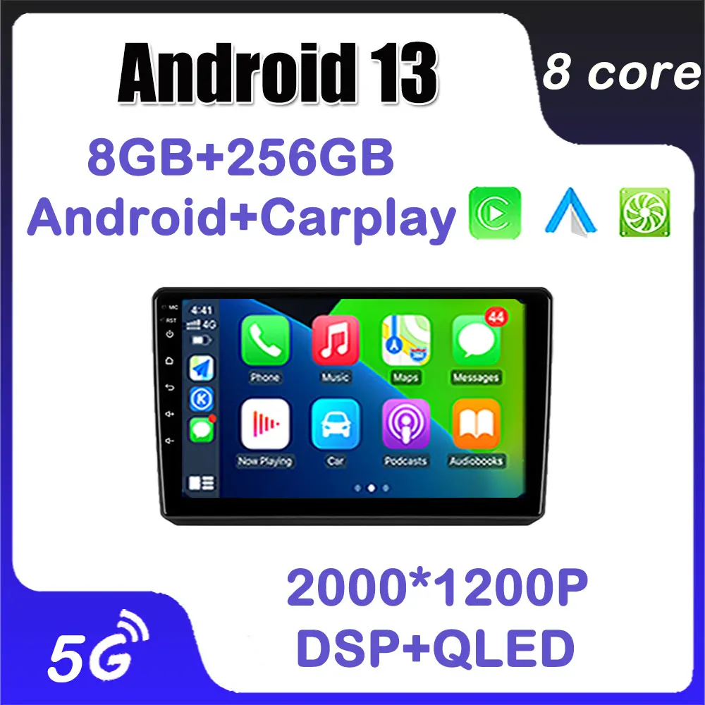Автомобильное радио, мультимедийный плеер, Android 13, Wi-Fi, для Nissan Navara D40 2004-2010, навигация GPS, BT, FM, 8-ядерный процессор, зеркальное соединение, видео 9 дюймов