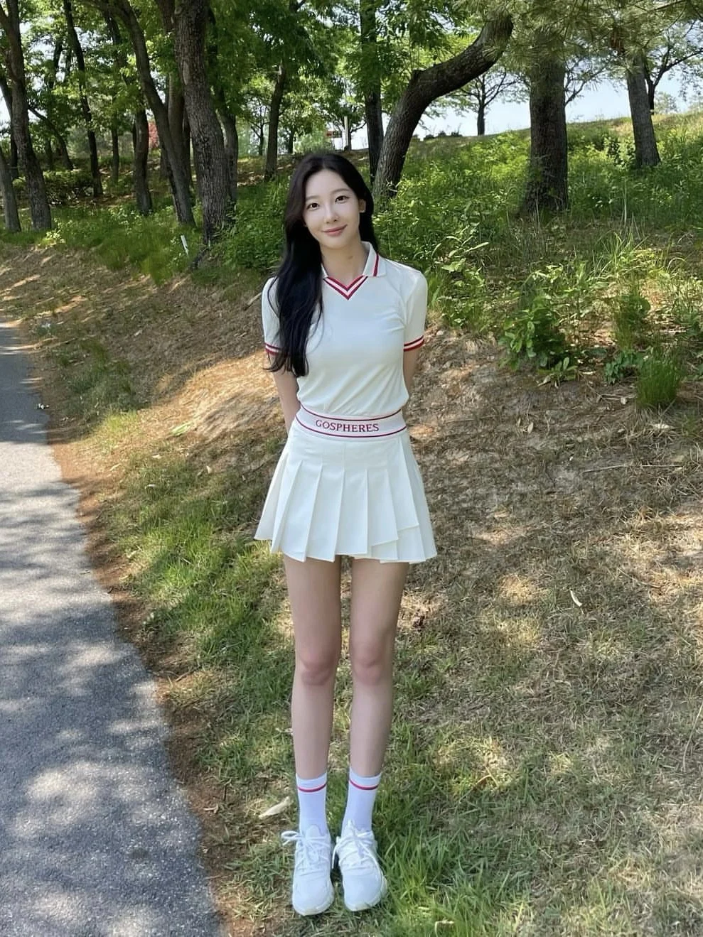 

Новинка 2023, одежда для гольфа, женский летний костюм, платье-рубашка, бальное платье, плиссированная юбка в стиле социалита