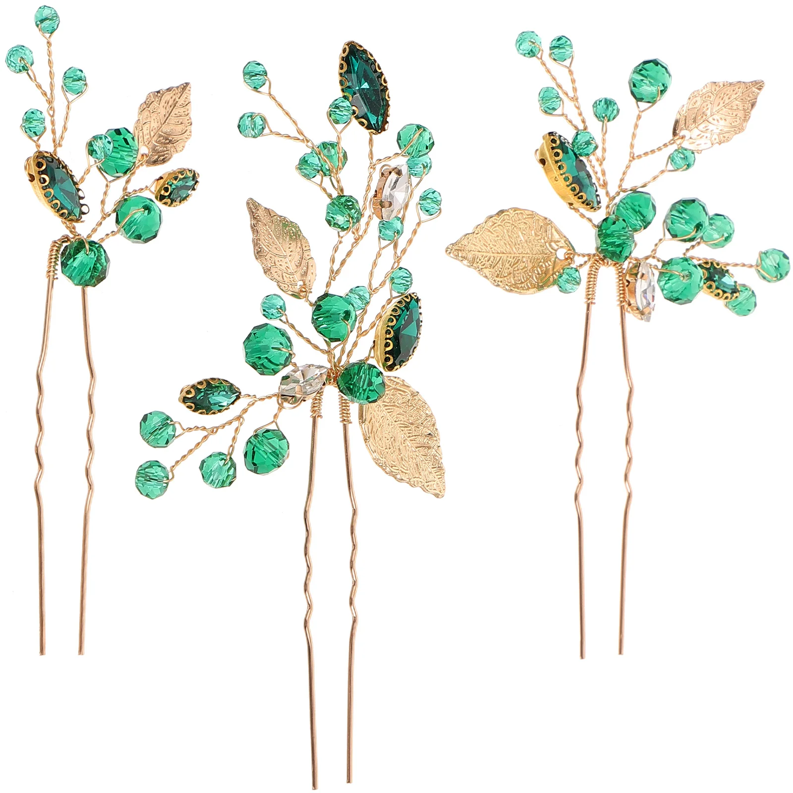 

3pcs Bridal Hair Pins Crystal Hairpin U Shaped Hair Pins Wedding Prom Headdress