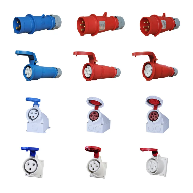 

Towe IP44 Industrial Electronic Connectors Plug Socket 16A/32A Male Female 380V High Power 3/4/5 pin Surface Socket, Waterproof