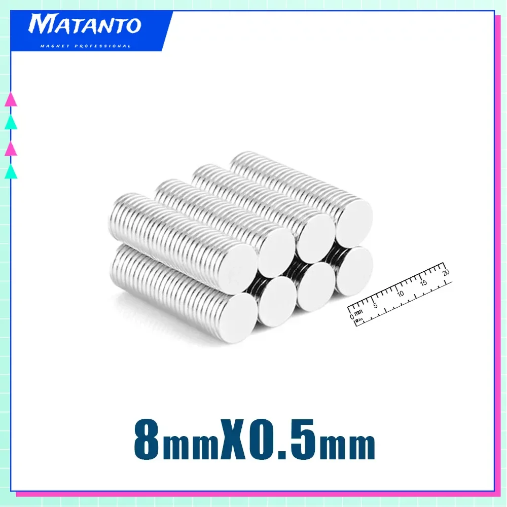 Неодимовый магнит диам. = 8 мм Круглый 8x0 5 неодимовый N35 Сверхмощный на заказ для