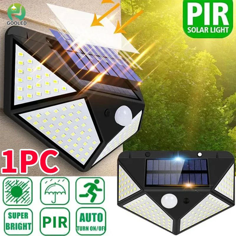 

40/80/100 LED Solar Wall Lights Outdoor Solar Lamp PIR Motion Sensor Solar Powered Sunlight Street Light for Garden Decoration