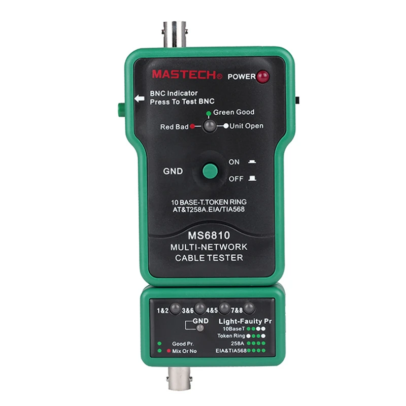 

Профессиональный многосетевой Кабельный тестер MASTECH MS6810 RJ45 BNC тесты для коаксиального кабеля