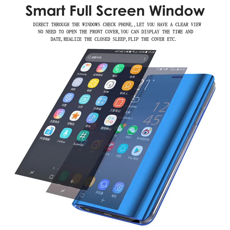 Умный зеркальный флип-чехол для Xiaomi Redmi Note 10 9 9s Poco X3 NFC M3 8 8T 7 6 Pro Max 6A 7A 9A 9C Mi 9T 10T 11 Lite