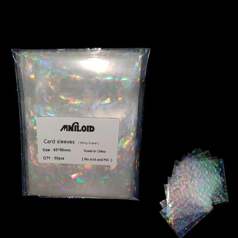 50pcs 65*90mm Broken Diamond Double-sided Laser Flashing Card Sleeves Protector For YGO Board Game Protective Film - купить по