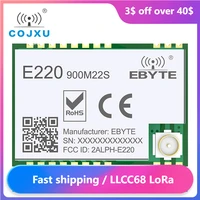 5pcs llcc68 lora spread spectrum wireless module 868mhz 915mhz cojxu e220 900m22s long range 6km 22dbm ipex stamp hole antenna