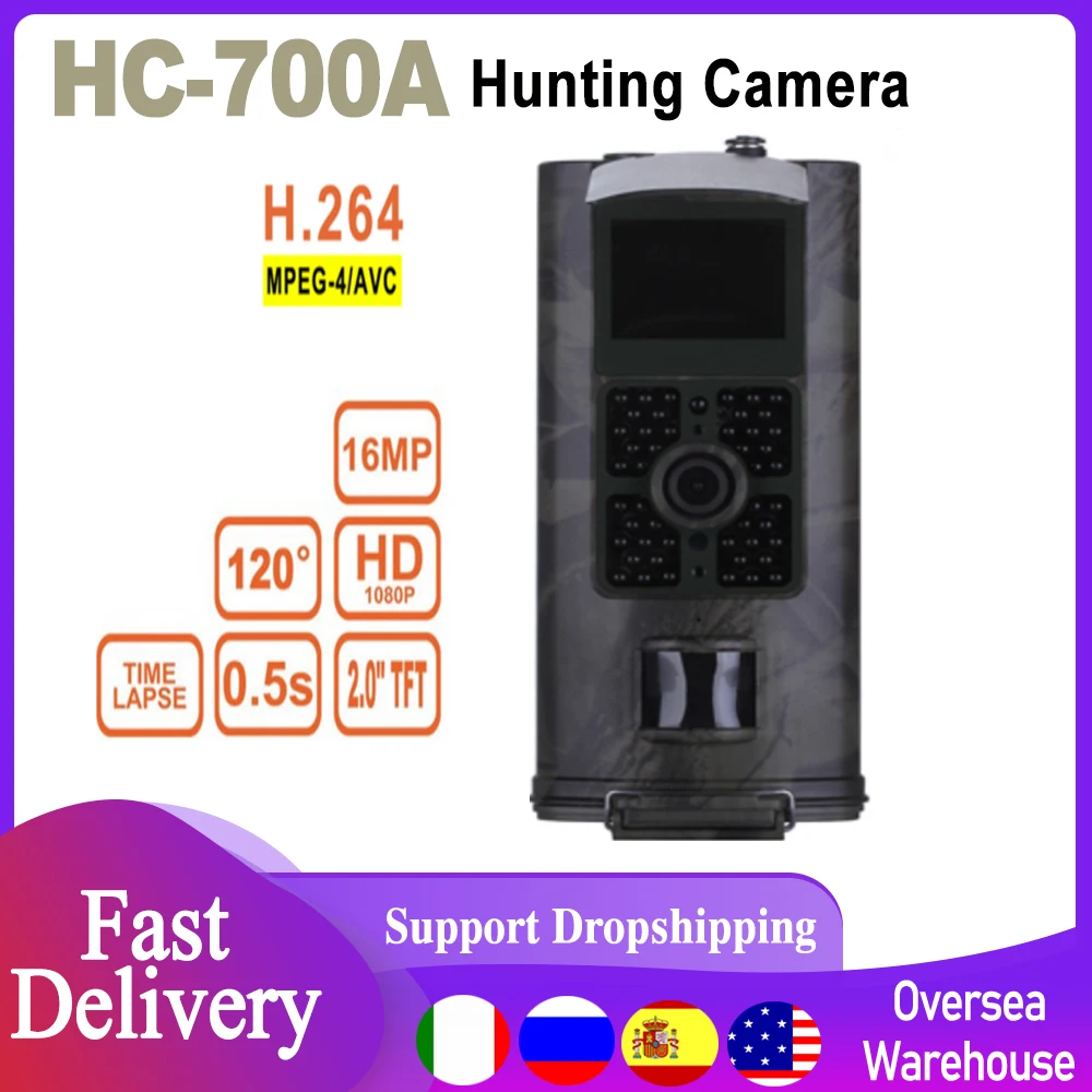 

HC-700A Trail Hunting Camera 1080P HD 16MP 940NM Infrared Motion Sensor Photo Traps Night Vision Surveillance Cam for Hunting