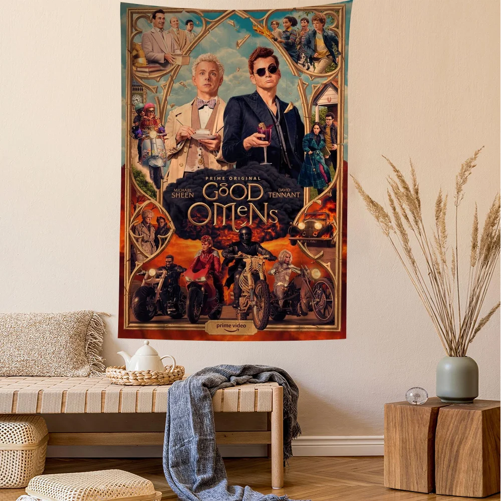 Good Omens TV Series Богемный Гобелен Настенный Индийский Декор Будды Хиппи Волшебный