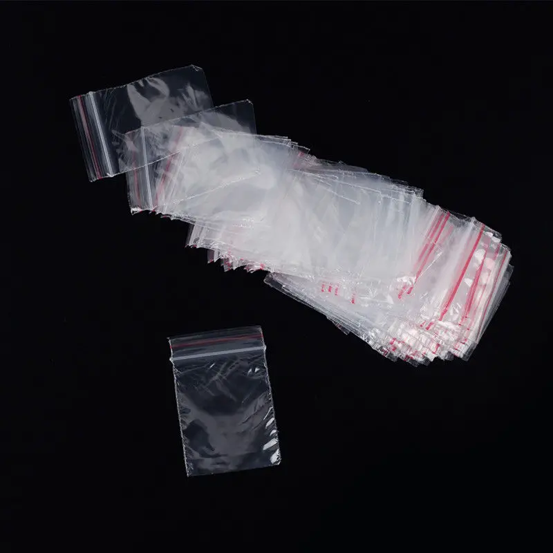 

100PCS Resealable ZipLock Plastic Bags Self Seal Clear Poly Bag Food Storage Package Pouches Vacuum Fresh Organize Bag