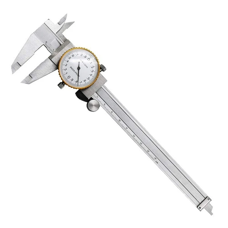 

Штангенциркуль с циферблатом 0-150 мм, 0,02 мм, высокоточный промышленный штангенциркуль из нержавеющей стали, ударопрочный метрический измерительный инструмент