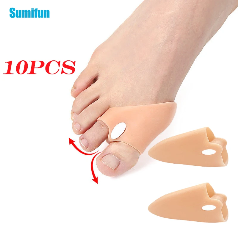 

10pcs Silicone Gel Toe Separator Bunion Corrector Toe Straightener Thumb Hallux Valgus Corrector Adjuster Foot Pain Relief Pads
