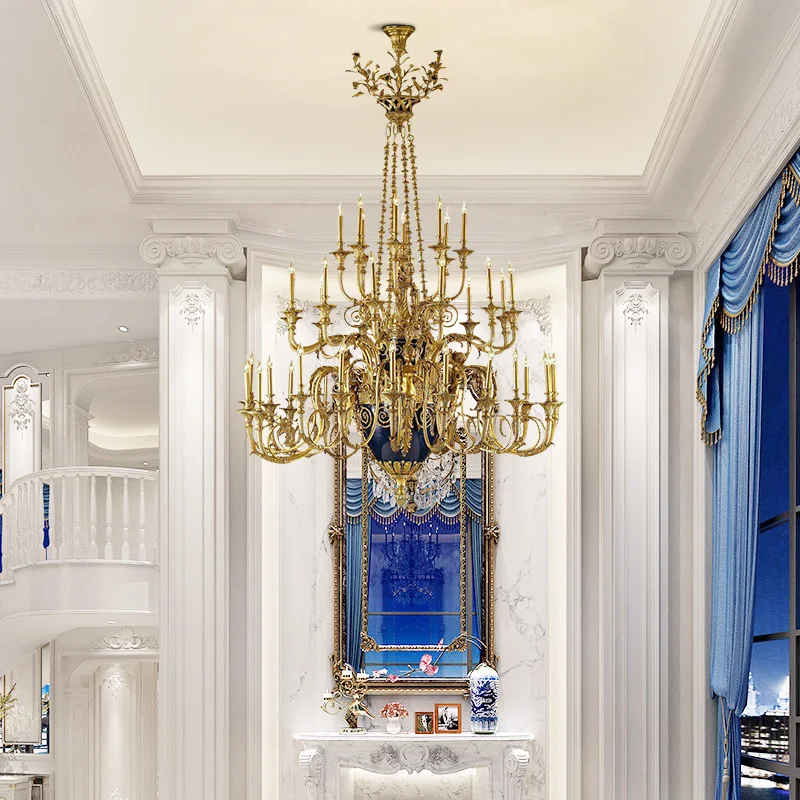 Европейская классическая антикварная лампа французская металлическая цепочка