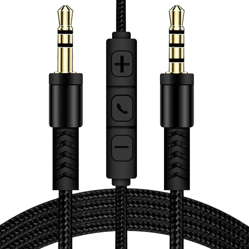 

1.2m Audio Cable 3.5mm to Jack 3.5mm Speaker Line Aux Cable Male to Male with control for Headphone Car speaker Mic to volume