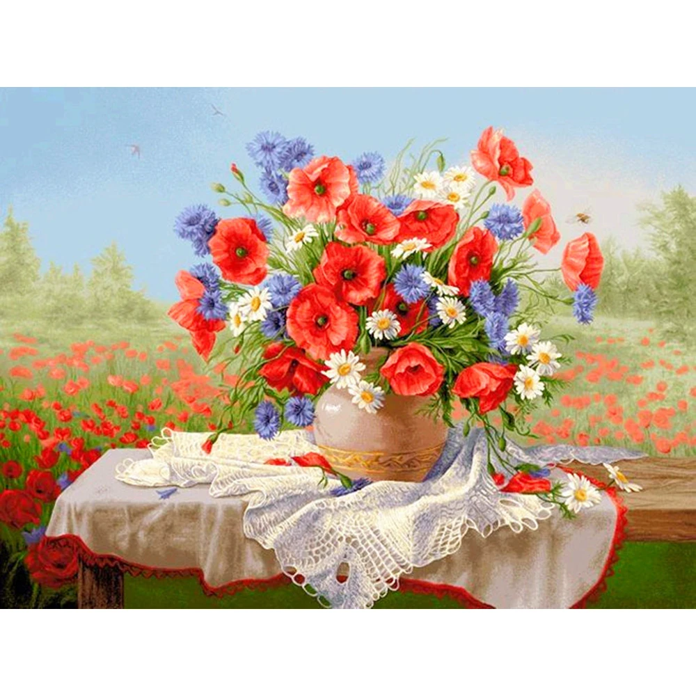 Diamond-Painting-DIY-Daisy-New-Arrival-5D-Embroidery-Poppy-Beaded-Needlework-Mosaic-Flower-Handmade-Hobb |