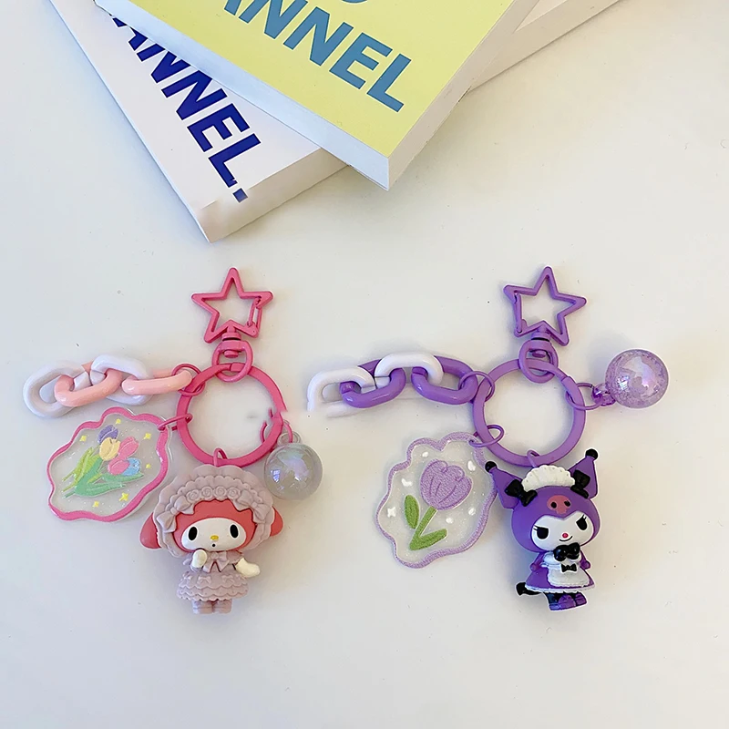 

Kawaii Sanrio брелок мультяшный милый Hello Kitty Kuromi Cinnamoroll кукла подвеска автомобильный брелок Подвеска школьный мешок декоративные подарки