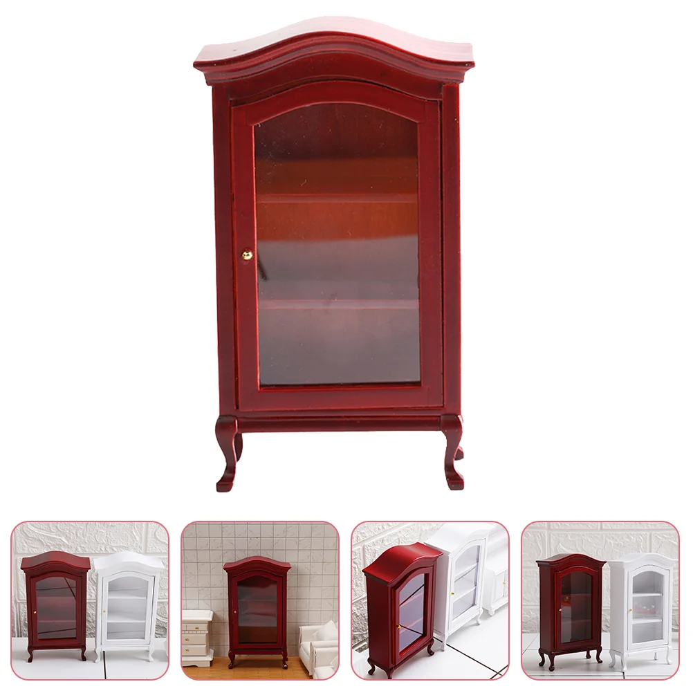 

Simulation Wooden 1/12 Miniature Cabinet Furniture Model Imitation Bookcase Adornment