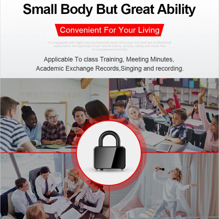 

Мини-диктофон для записи с активированной звуковой микросхемой цифровой маленький Профессиональный USB флэш-секретная Запись 8-32 Гб диктофо...