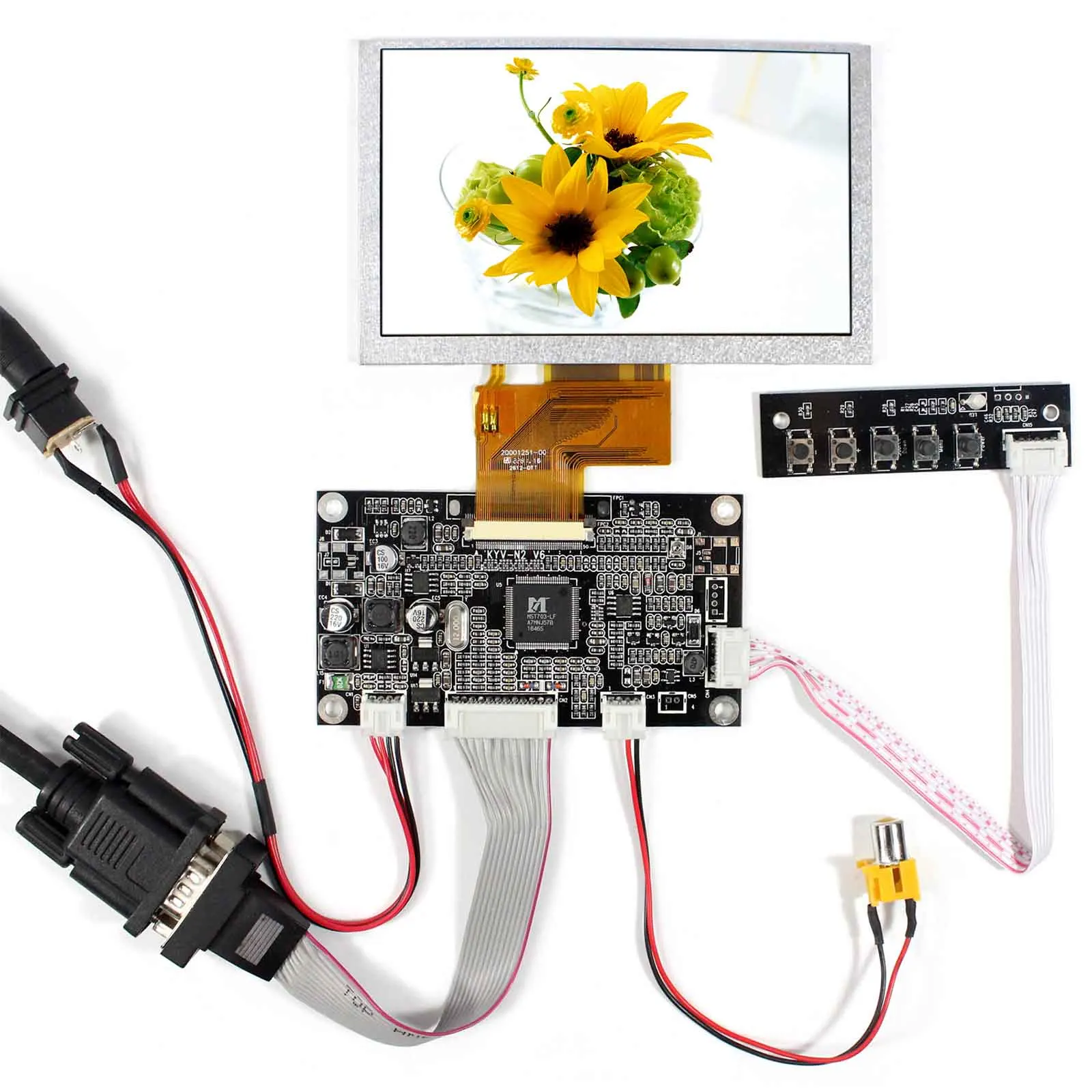 VSDISPLAY VGA AV LCD Controller Board With 5inch 800x480 VS050T-001A TFT-LCD Screen Display