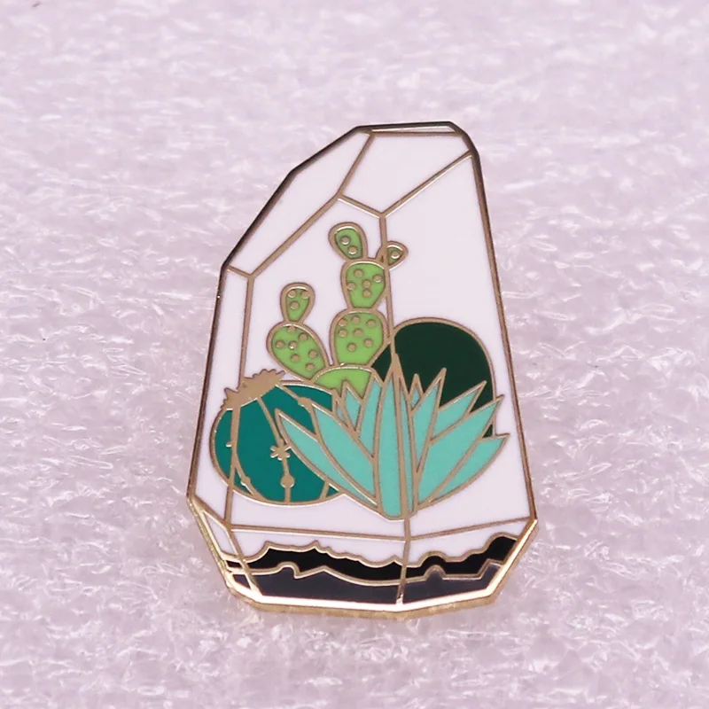 

Cactus Tree Potted Landscape Accessories Television Brooches Badge for Bag Lapel Pin Buckle Jewelry Gift For Friends