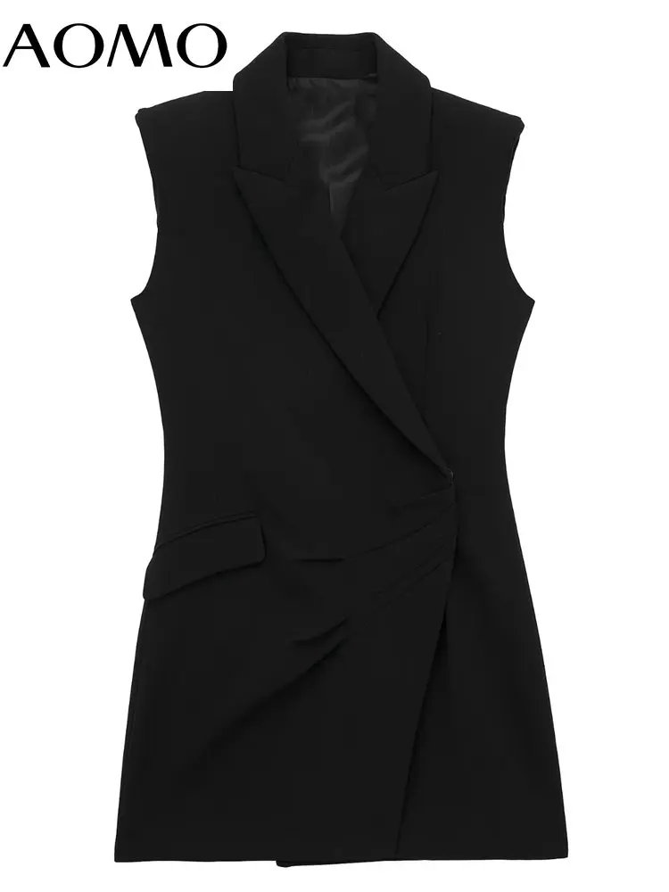 

Женское черное платье без рукавов, с карманами, JE70A