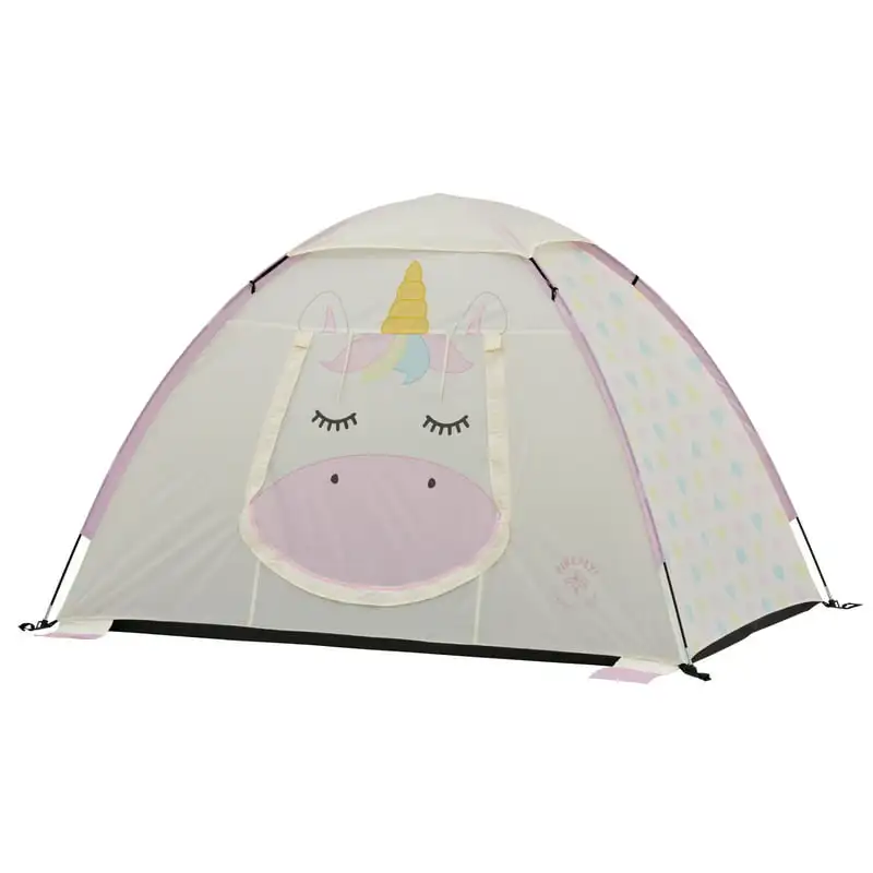

the 2-Person Kid's Camping Tent - Off-White/Pink