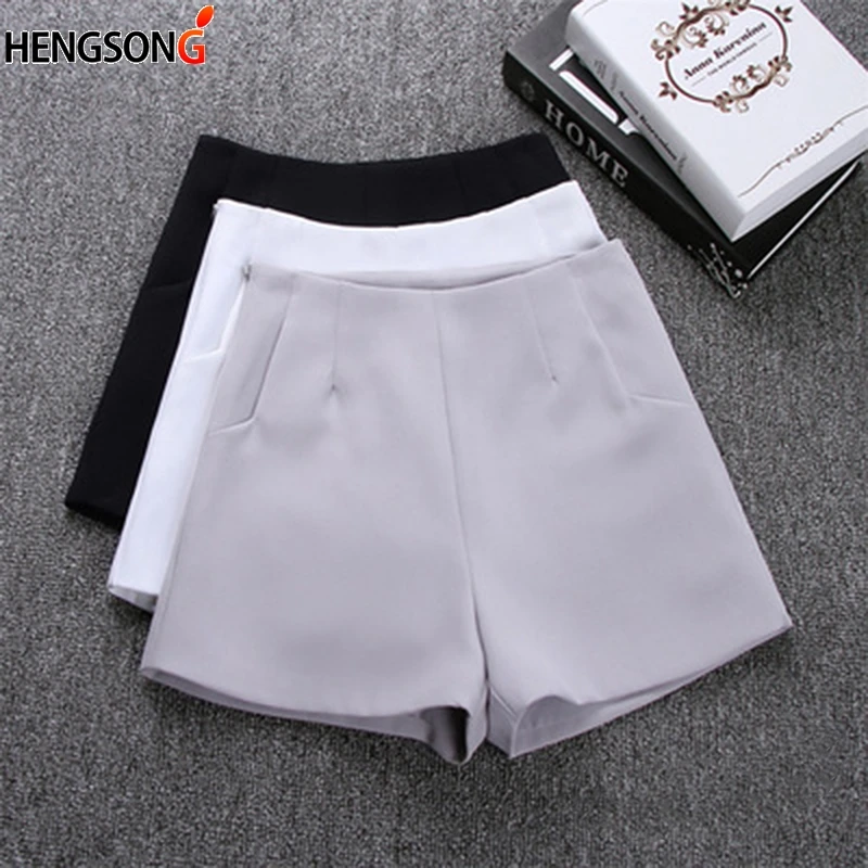 

Summer Sportswear Women Sports Shorts 2018 New Female Tennis Shorts Pockets Zipper Solid High Waist Sporting Shorts
