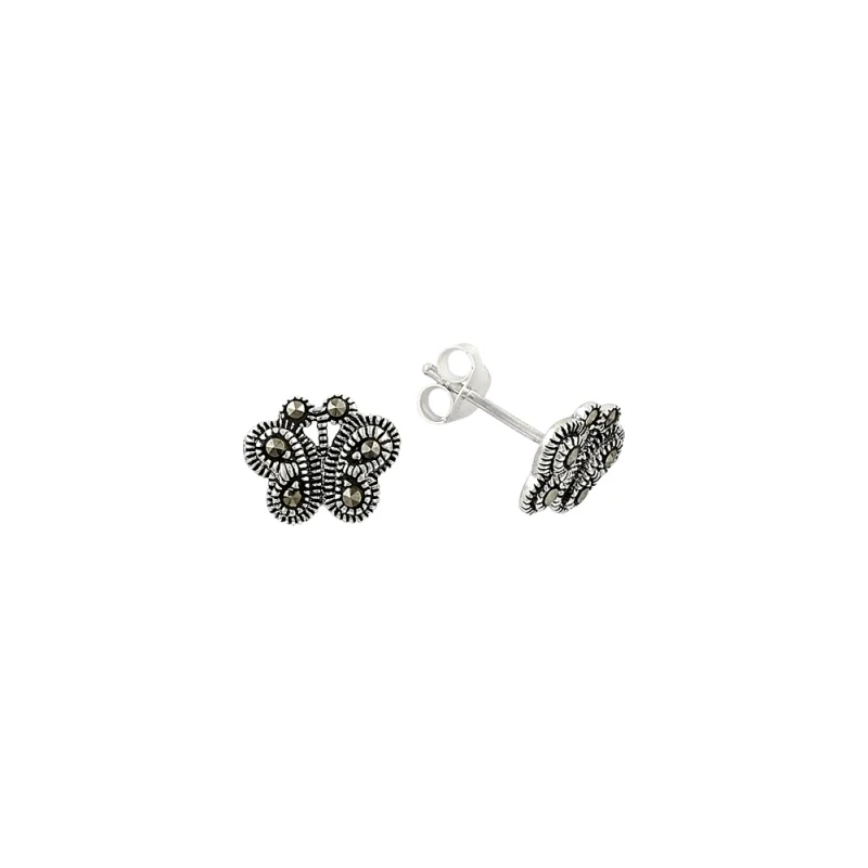

Серебряные 925 пробы Серьги-Бабочки из марказита