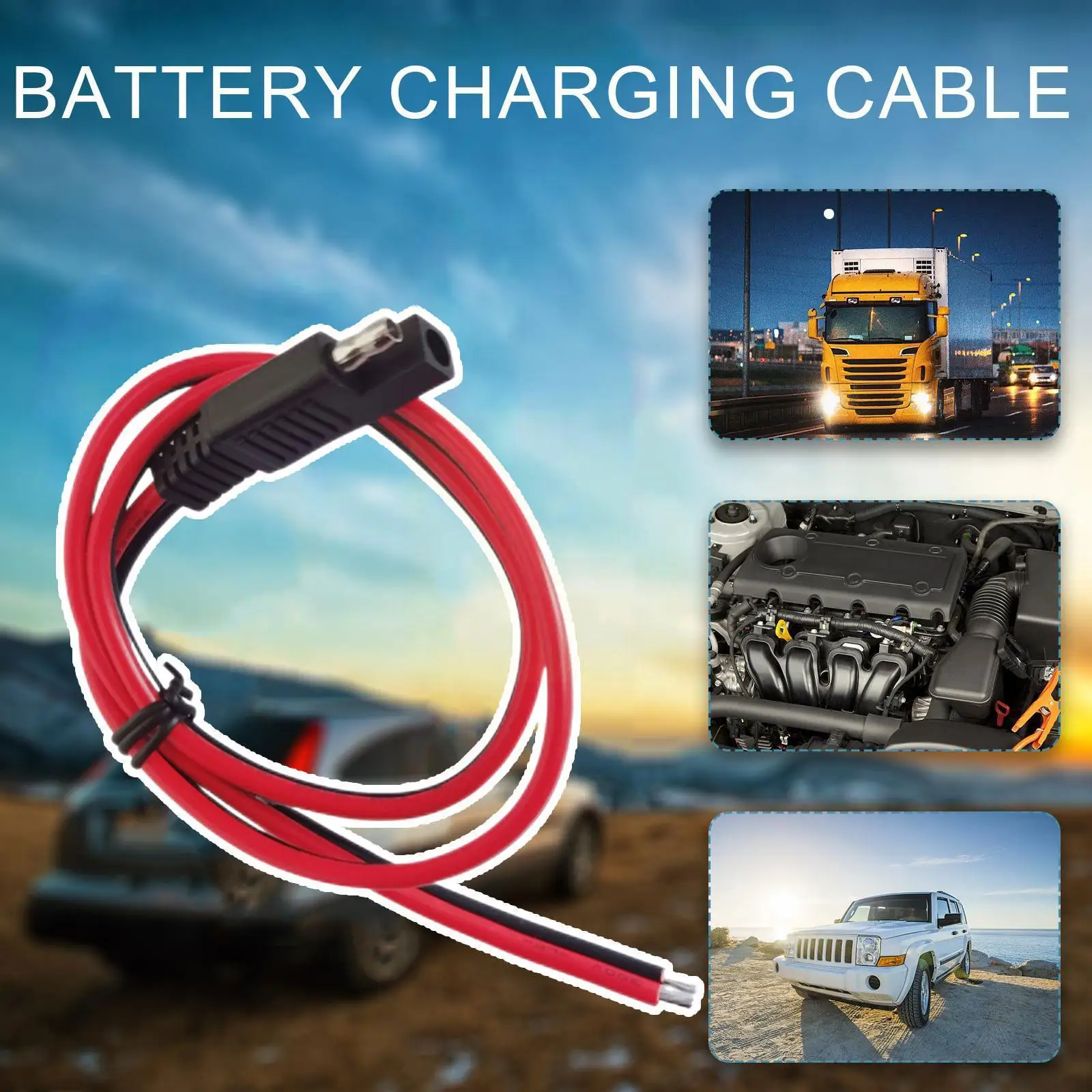 

Solar Power Cable 16AWG Sae Single Head Chassis Adapter And Cable Automobile Cable Battery Charging Motorcycle