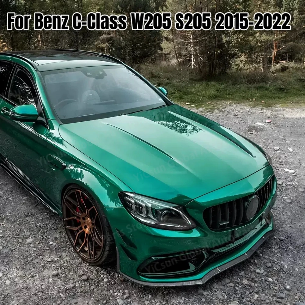 Фото Нижний спойлер для губ, передний спойлер для Mercedes Benz C-Class W205 Four Door Sedan S205 Five Door Wagon C63 Amg 2015-2022 №1