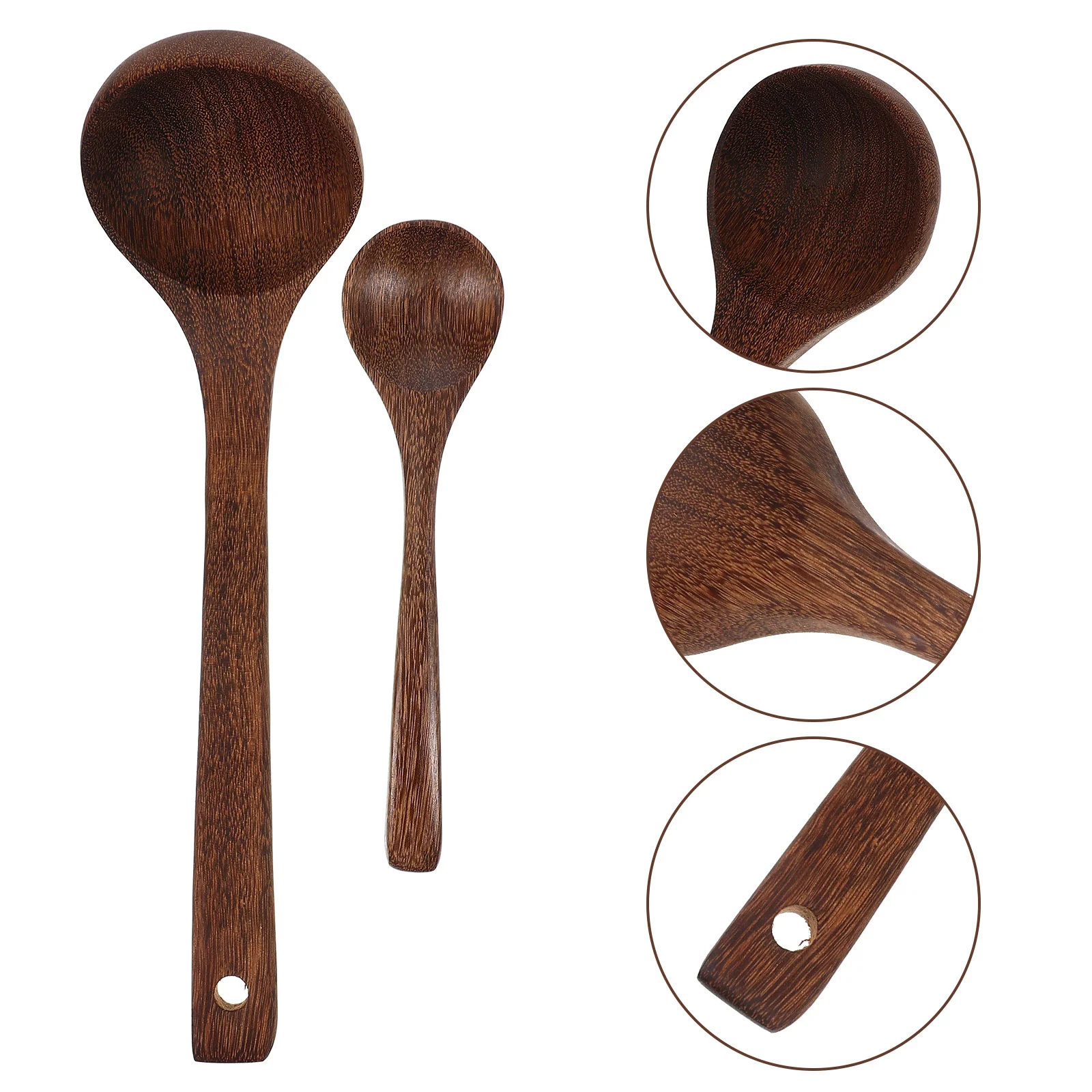 

Spoon Wooden Spoons Ladle Soup Serving Kitchenmixing Cooking Wood Rice Dinner Handle Honey Porridge Eating Teaspoon Dessert