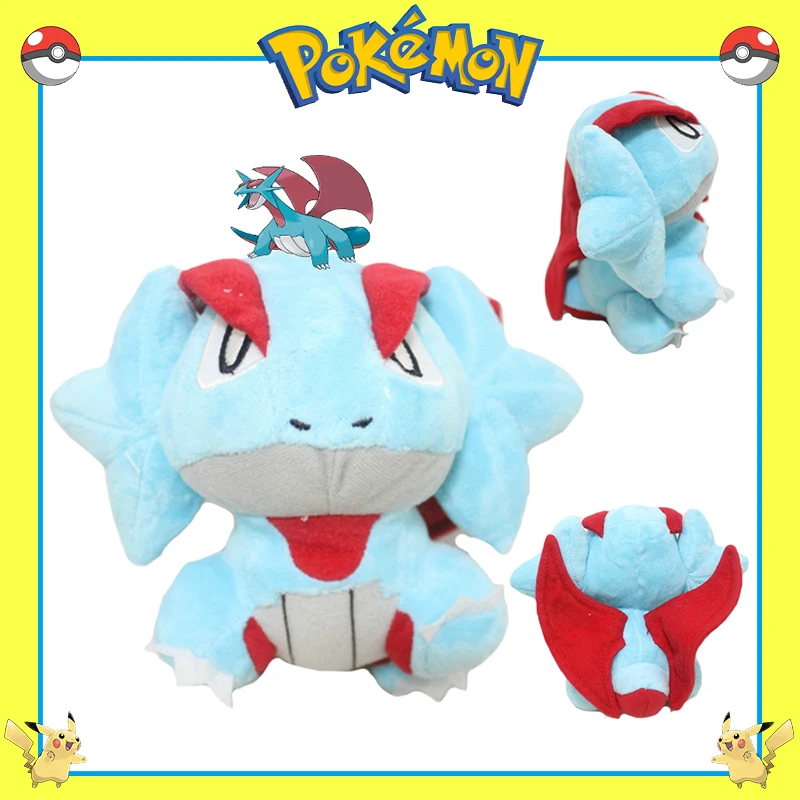 

20cm TAKARA TOMY Pokemon Plush Salamence Stuffed Toys Anime Plush Pillow Dragon Pokémon Decor Doll Xmas Gifts for Kids Girls