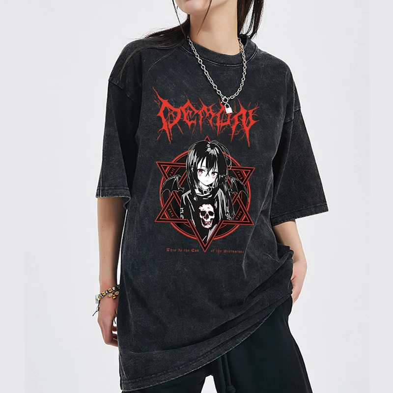 

Футболка в готическом стиле с принтом, топы в стиле Харадзюку с коротким рукавом, с цифровым принтом и графическим принтом