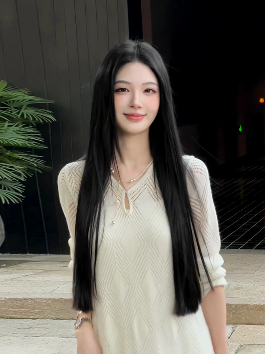 Элегантное однотонное платье во французском стиле для женщин ранняя осень 2024