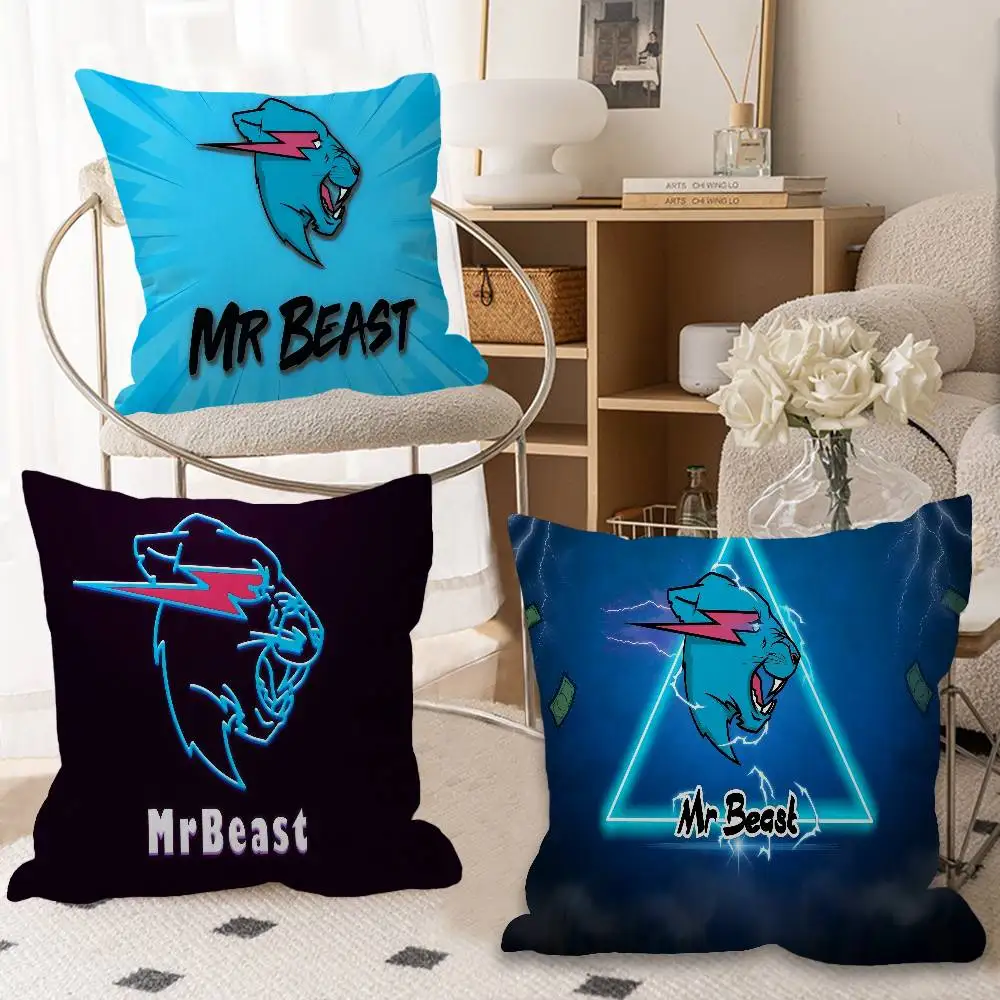 Фото Чехол для подушки Individual Creato Mr-B-Beast, чехол для автомобильной подушки, чехол для дивана, автомобиля, рождественский подарок, 40x40 см, 45x45 см №1