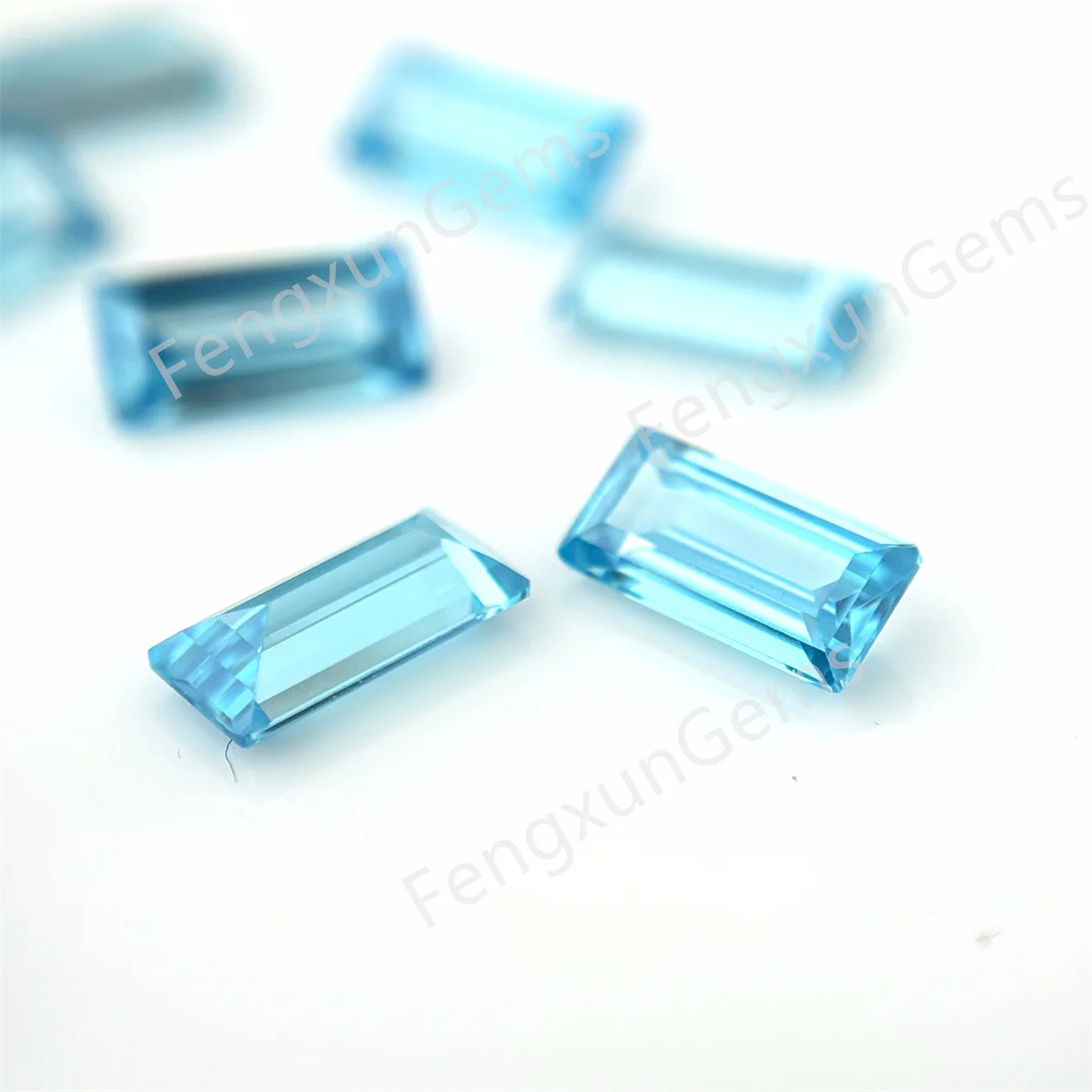 2x4~3x6mm 5/10/20pcs Rectangle Baguette shape Special color Cubic Zirconia Green Blue Loose Synthetic Bedas For Jewelry Necklace